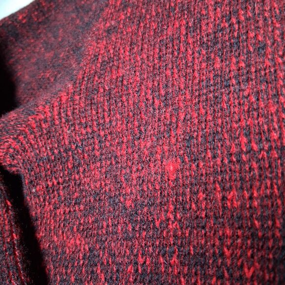 Vintage Cardigan Sweater Women Red Black Chess Knight Silver Button Up Knit - Picture 15 of 15